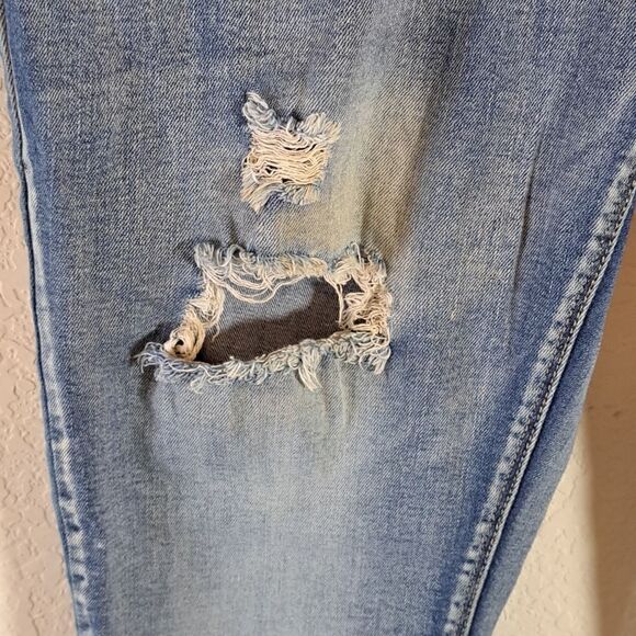 Jeans Blue Savvy Women’s JSkinny Distressed Light Wash Stretch Mid Rise Size 14 - Picture 4 of 13